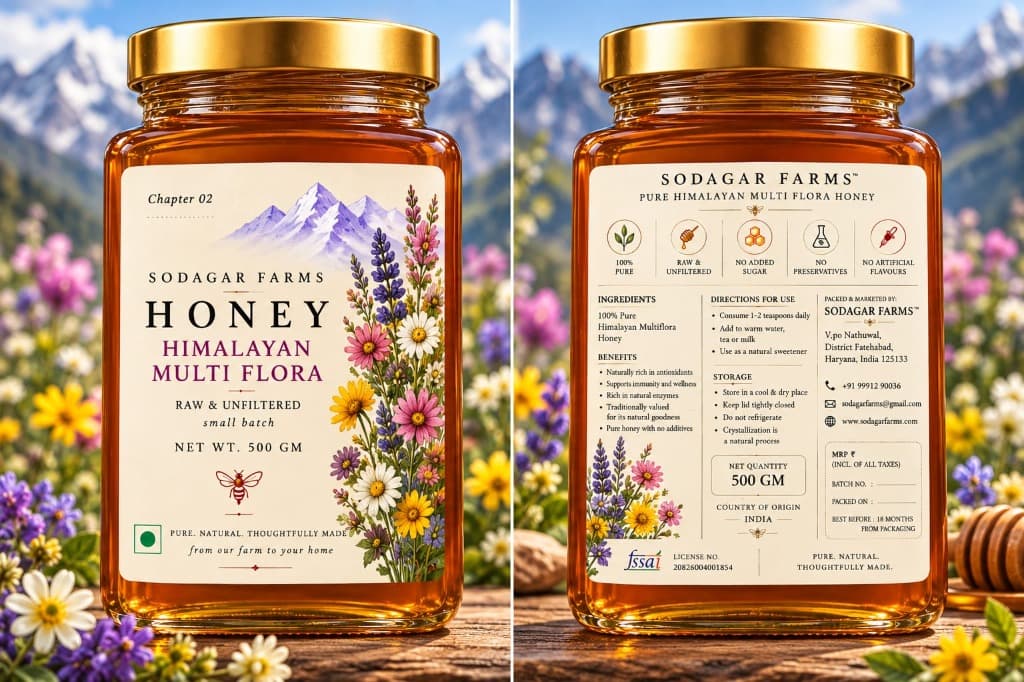 Sodagar Farms Pure Raw Bee Honey Bottle